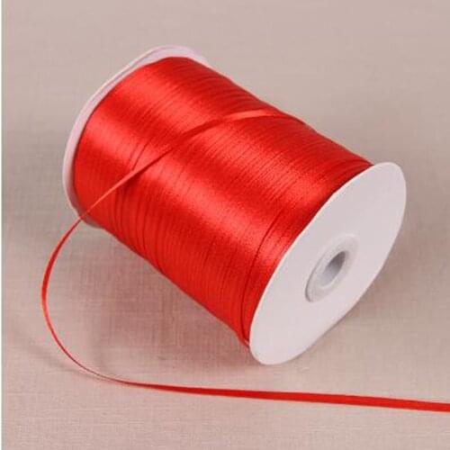 1/8" 3mm 25 Yards White Wine Red Satin Ribbon For Arts Crafts & Sewing Christmas Wedding Party Decoration Gift Wrap DIY Material
