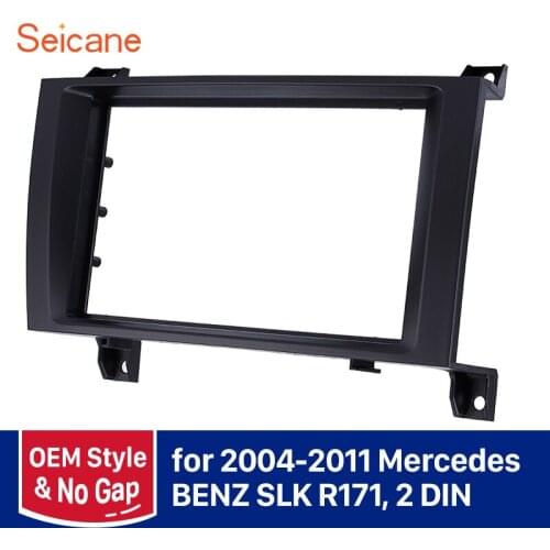 Seicane 2 Din Car Stereo Fascia DVD Radio Panel Frame Kit for 2004 2005 2006 2007 2008 2009 2010 2011 MERCEDES BENZ SLK R171
