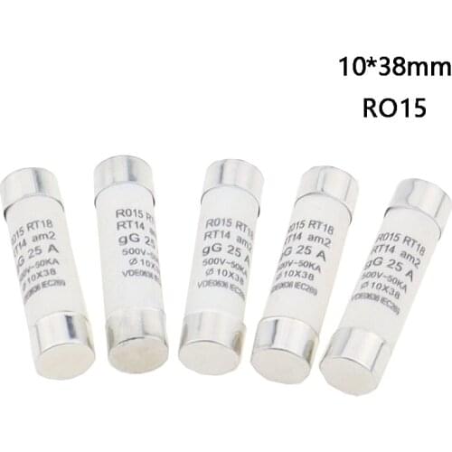 Free shipping 1 piece 500V-50KA 10*38MM 2A 6A 8A 10A 12A 15A 20A-30A DC PV Solar Fuse Metal Alloys for Solar Power System