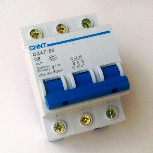 CHINT C45N Mini Circuit Breaker DZ47-60 3P C6A 400V MCB