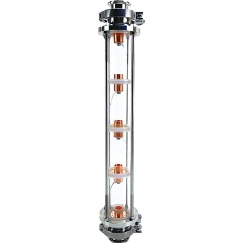 2"(51mm)OD64 Distillation Column With 5 Copper Bubble Plates For Distillation . 5 Floors High Quality Glass Rectification Column