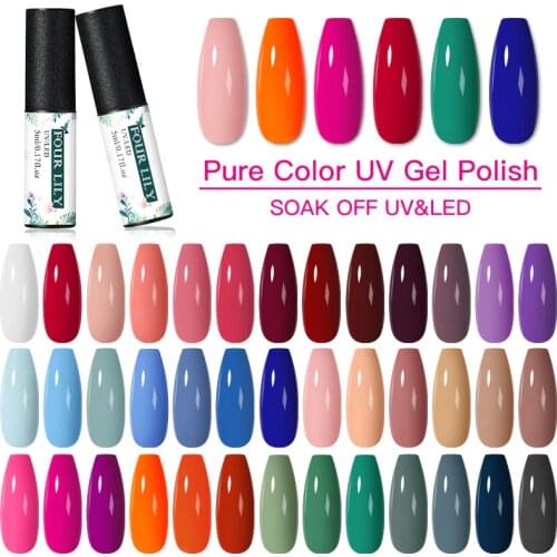 Fourlily 5ml Nail Gel Summer Series Colorful Soak Off UV Gel Varnish For Nails Semi Permanent Nail Art Glue Gel Lacquer