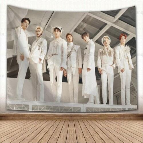 Custom MONSTA X Tapestry Eco-Friendly HD Print Background Cloth Bedroom Wall Hanging Tapestries Decor Washable Not Fade 0512