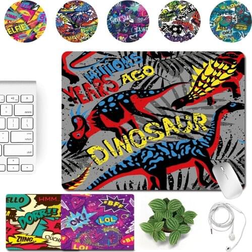 Gaming Mouse Mat Small 25x21cm Waterproof Portable Home Office Computer Mouse Pad Graffiti Art Pattern Print Series Mousepad
