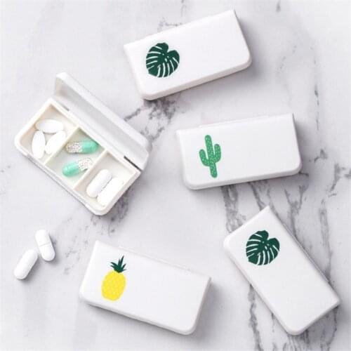 Cactus Pineapple Plastic Pill Case Portable Medical Kit Vitamin Medicine Pill Boxes Storage Box Pill Container For Travel