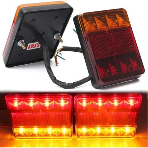 Krator 2Pcs 12V LED CAMPER RV TRUCK TRAILER STOP REAR TAIL TURN LIGHT INDICATOR WATERPROOF