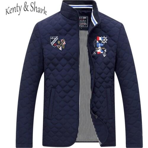 Kenty Shark Brand Mens Parkas 4XL Stand Collar Cotton Liner Jacket Men Gift For Husband/Father Casual Jackets Coats Men