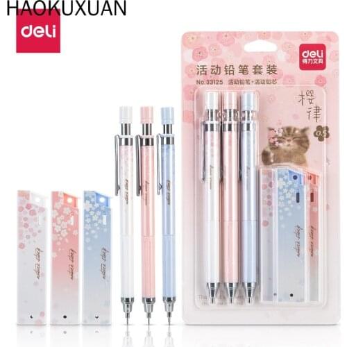 0.5mm Lovely Fresh Cherry Mechanical Pencil Set Student Automatic School Office Supply
