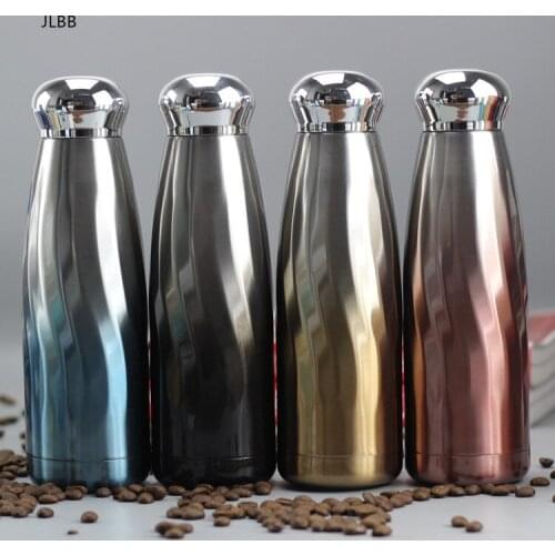 Stainless Steel Thermos Vacuum Flask Bottle 400ml Coffee Milk Cup Lovers Gradient Color Outdoor Travel Sport Hot Water Bottles