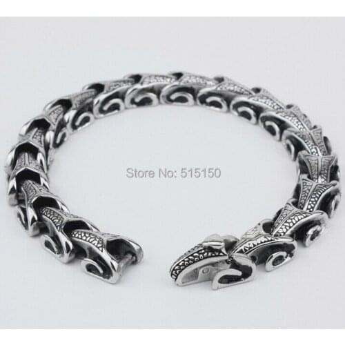 New Mens Jewelry Silver Color 316L Stainless Steel Biker Mens Bracelet Bangle High Quality Wholesale Price