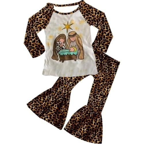 Newborn Clothes Cute Fashion Baby Girls Clothing 2Pcs Set Long Sleeve Cheetah Shirt+PantsInfant Girl Toddler Outfits Set