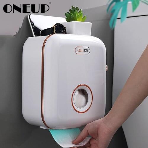 ONEUP Wall-Mounted Tissue Box Toilet Paper Rack Roll Paper Waterproof Toilet Paper Holder Roll Dispenser Products For Bathroom