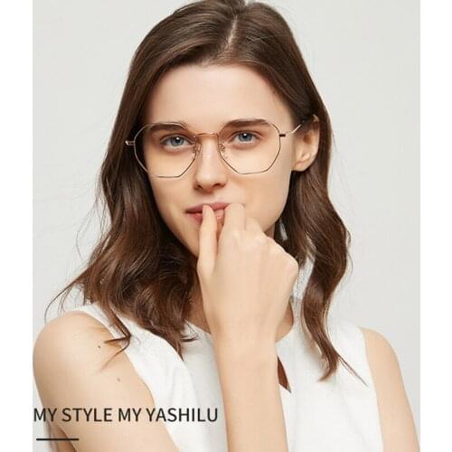 Retro titanium myopia glasses frame myopia degree female glasses male Polygonal glasses frame 8036
