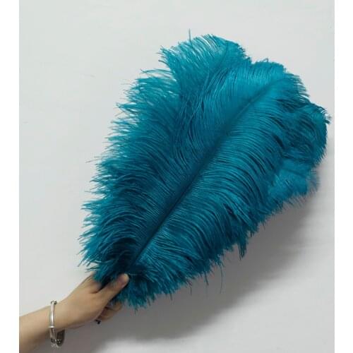 Wholasale Peaccok Blue Color Ostrich Feathers for Crafts 15-60cm 6-24" Wedding Party Supplies Carnival Dancer Decoration Plumes