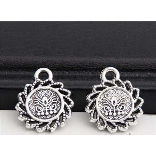 20pcs Silver Color Constellation Charms Circle Shaped Charm Pendant For DIY Making Jewelry Different A2832