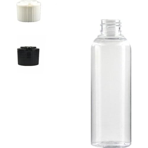Empty white Dispensing Caps Plastic Bottles, 200ml clear PET bottle with spouted cap
