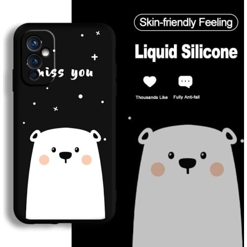 ASINA Cute Cartoon Case For Oneplus 9 8t 8 Pro Liquid Silicone Couple Cases For Oneplus 7 7T Pro Nord Cover Funda Anime Bear