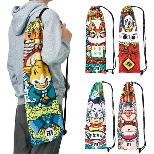 Cartoon Chinese Zodiac Badminton Racket Storage Bag Portable Adults Teenagers Badminton Tennis Sport Backpack Racket Bag Handbag