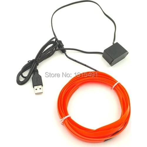 10Meters 2.3mm-skirt 10 Colors Available Trendy EL Wire LED Neon Holiday Light For Festival Decoration DC-5V USB Driver