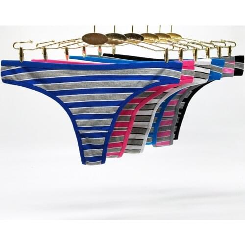 12 Pcs/Set Sexy Underwear Women Thong Panties Cotton Striped G Strings 2021 Fashion Lingerie Femme Culotte Mujer Low Waist