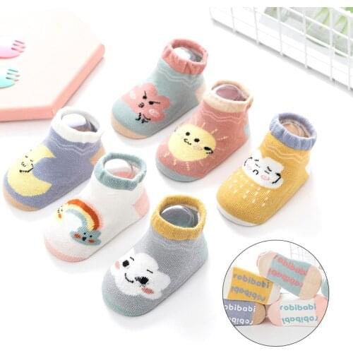 Spring Ribbed Baby Socks High Quality New Knit Soft Newborn Toddler Infant Kids Girls Boys Non Slip Cotton Socks Fashion Cute0-3