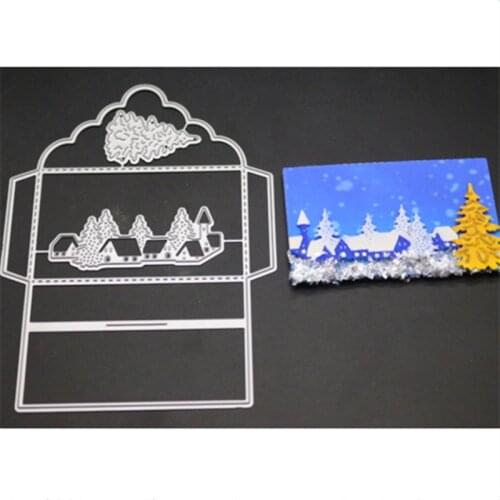 SCRAPBOOK Metal Cutting Dies For Scrapbooking Stencils SNOW TREE ENVELOPE DIY PAPER Album Cards Making Embossing Die CUT Cuts