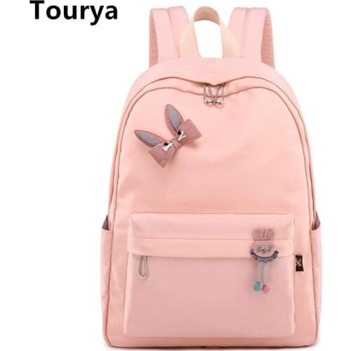 Tourya Fashion Bookbags Women Backpack Travel Bagpack Student School Bag For Teenagers Girl Knapsack Travel Rucksack Mochila