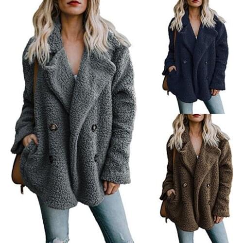 QA372 Plus size 5xl coats women loose long cardigan winter wool blends abrigo mujer fashion turn-down collar woman coat
