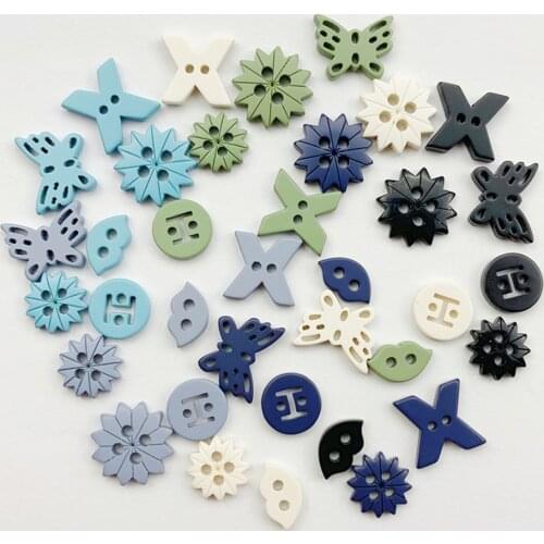 12PCS Resin Butterfly beard sun flower letter Buttons Sewing Tools Decorative Button Garment DIY Apparel Accessories