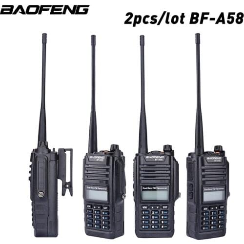 2pcs/lot Baofeng BF-A58 Walkie Talkie Waterproof UHF VHF Radio Professional Multiband Dual Band A58 Two Way Radio Transceiver