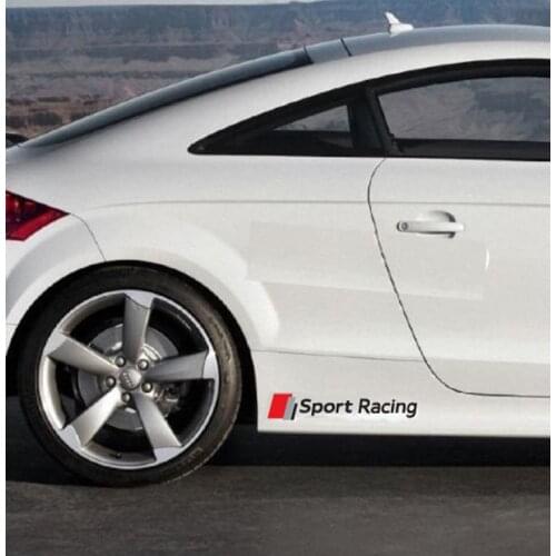 2pcs NEW car side body sticker for Audi sline A1 A3 A4 A5 A6 A6L A7 A8 Q3 Q5 Q7 TT S RS