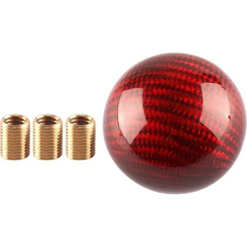2" Universal 100% Real Carbon Fiber Shift Knob Shifter Ball Red Easy To Hold