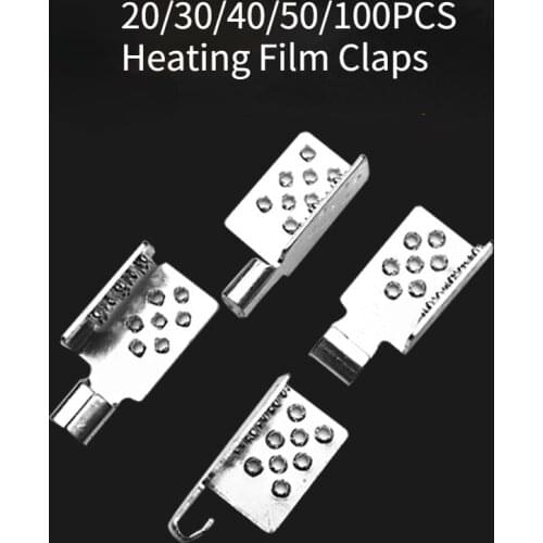 20/30/40/50/100PCS Underfloor Heating Film Clamps Special Silver Connectors Clamps for connect cable and heating film