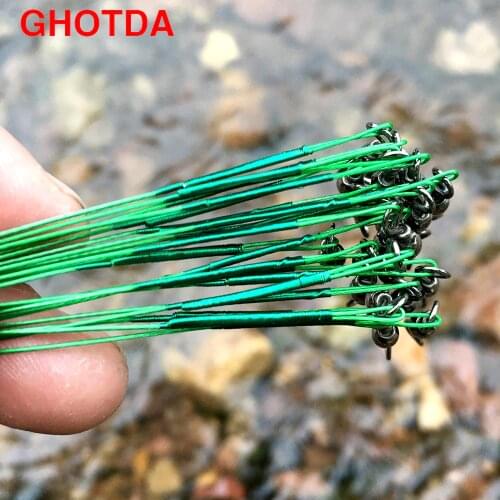 20Piece Trace Lures Braid Nylon fishing line Leader Steel Wire Spinner