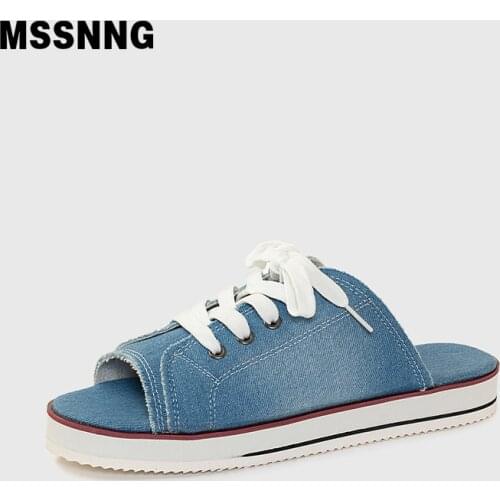 2020 Home Slipper Women Canvas Women Summer Shoes Slipper Casual Flats Female Lace Up Shoes Big Size Woman Slippers Fashion