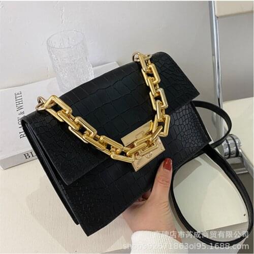 2021Thick Chain Small PU Leather Flap Bags For Women Branded Trend Womens Trending Designer Crossbody Shoulder Handbags