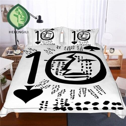 HELENGILI 3D Bedding Set Color Poker Print Duvet cover set bedclothes with pillowcase bed set home Textiles #PK-01