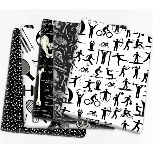 50*145cm Black White Series Fabric for Tissue Kids Home Textile Patchwork Cloth DIY Sewing Quilting Curtain Bedding,c15928