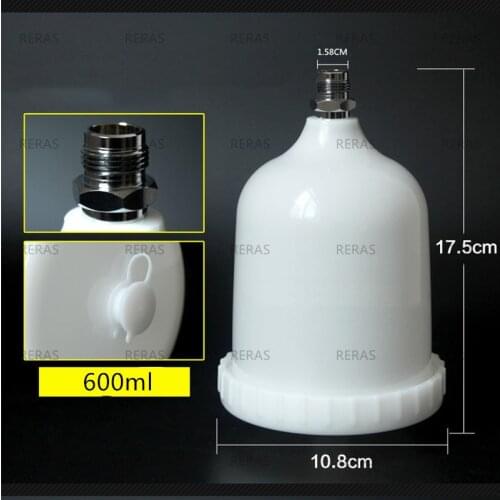 600ML Gravity Paint Spray Guns Cup Pot Replacement For Devilbiss GTI Pro Pri FLG Sprayer