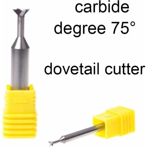 75 degree Dovetail Knife tungsten steel milling cutter chamfered carbide dovetail slot milling cutter CNC machining center 3-20