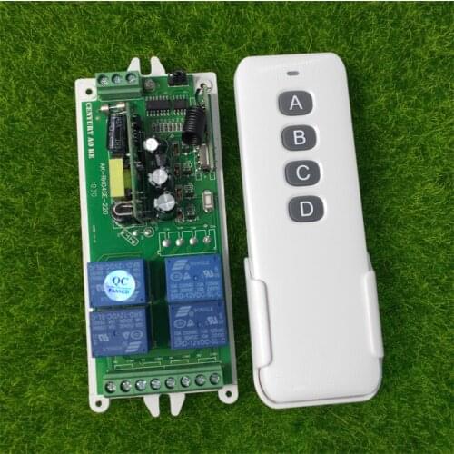 85V 110V 220V 4CH 10A RF Wireless Remote Control System Radio Wireless Lighting Switch Distance For Industry Equipment