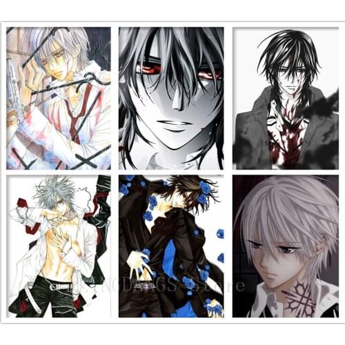 5D DIY Full Drill Diamond Painting Vampire Knight Anime Cartoon Boy Diamond Embroidery Mosaic Cross Stitch Kits Home Decor Gift