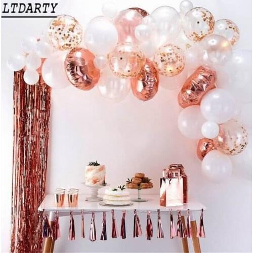Christening Decor rose gold Balloon Garland Kit Rose Gold Arch Wedding Bridal Baby Shower Birthday Bachelorett Party Decoration