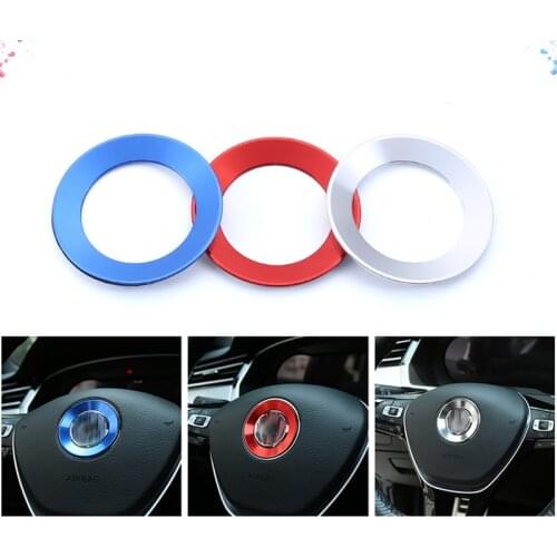 Car Styling Steering Wheel Logo Emblems Ring Decoration Sticker for Volkswagen VW Passat B7 B8 Bora POLO GOLF 6 7 Jetta MK6 RS