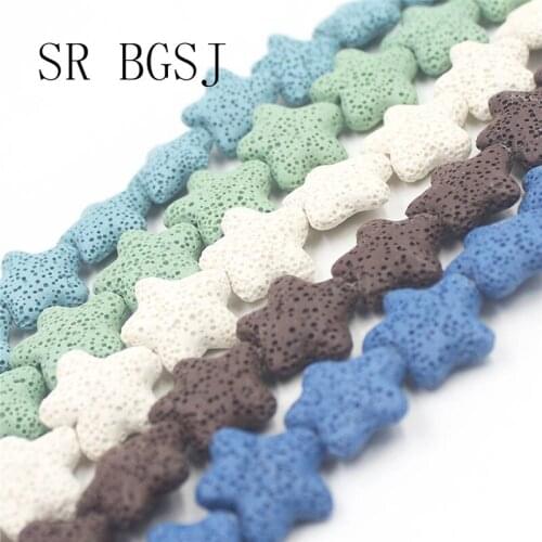 Free Shipping 20mm Select by Color Star Beads Volcanic Rock Lava Loose Gems Spacer Beads Strand 15inch