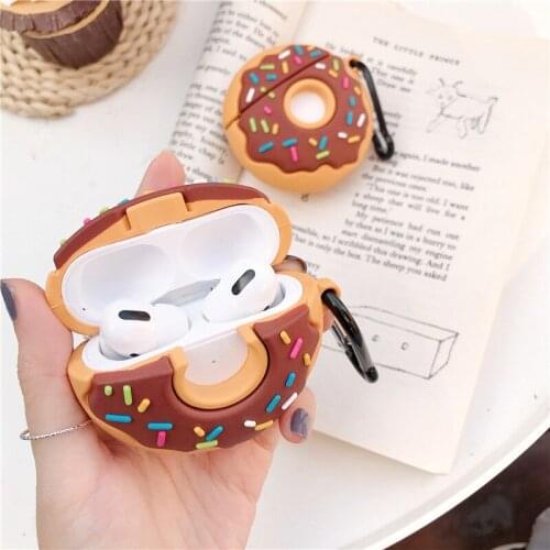Cartoon Case for Apple AirPods 1 2 3 Cute donuts Silicone Bluetooth Earphone Cover for Airpods Pro Unique 3D Design Donuts