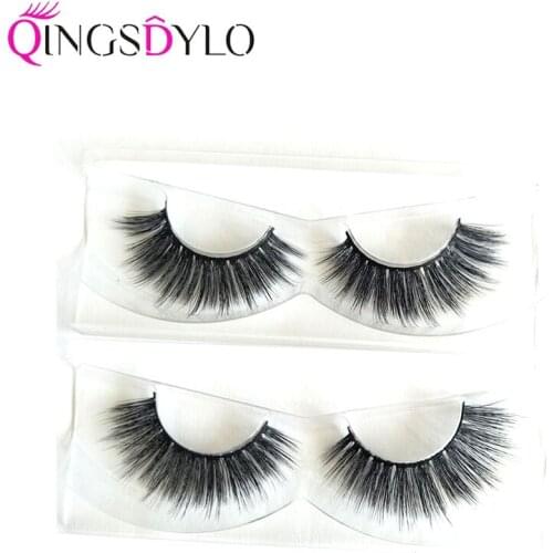 Two Pairs 3D Silk Eyelashes Handmade Full Strip Lashes Thick False Eyelashes Makeup Silk Eye Lashes 3D Ipek Kirpik Silk Lashes