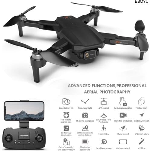 EBOYU F188 GPS Drone with Brushless Motor 5G WiFi FPV 6K HD Camera GPS Return Positioning Foldable RC Drone Quadcopter Toy RTF