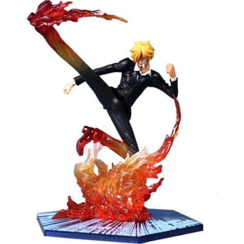 One Pieces Action Figure Anime Vinsmoke Sanji Combat Ver 16cm Devil Wind Feet Pvc Model Collection Toy Desktop Decoration Figma