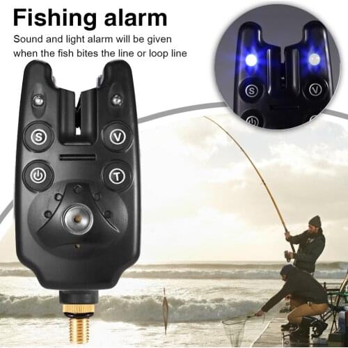 Electronic Bite Signaling Tools 2 LEDs Adjustable Tone Volume Sound Fish Bite Alarm Bell Terminal Fishing Rod Tool